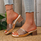 Damen Offene Wedge-Pantoletten mit modischem Netzdesign R&B