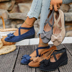 Damen Komfortable Ballerinas mit dekorativer Schleifenapplikation R&B