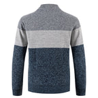 Herren Strickjacke mit modernem Farbblockdesign und kuscheligem Innenfutter R&B