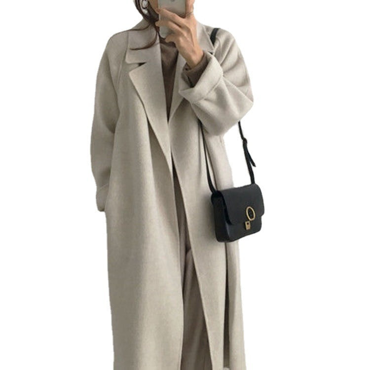 Damen eleganter und lässiger Trenchcoat mit großem Revers R&B
