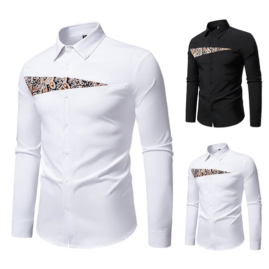 Herren Langarmhemd mit kreativem Paisley-Design R&B