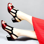 Damen Elegante Sandaletten mit modischem Riemchen-Design und komfortablem Blockabsatz R&B