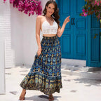 Damen Maxirock mit verspieltem Paisleymuster und Rüschendetails R&B