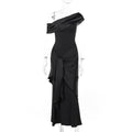 Damen Langarm Maxikleid mit asymmetrischem Schnitt und dekorativen Drapierungen R&B