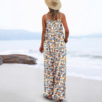 Damen Lässiger Jumpsuit mit floralen Mustern und praktischen Taschen R&B