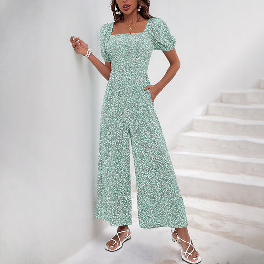Damen Maxikleid mit Puffärmeln und seitlichem Schlitz R&B