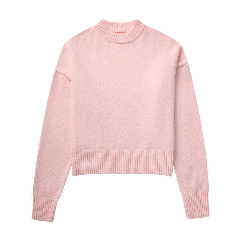Damen Bequem Gestrickter Kurzpullover R&B