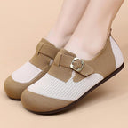 Damen Slip-On Schuhe mit verstellbarem Schnallenverschluss und atmungsaktiver Oberflächenstruktur R&B