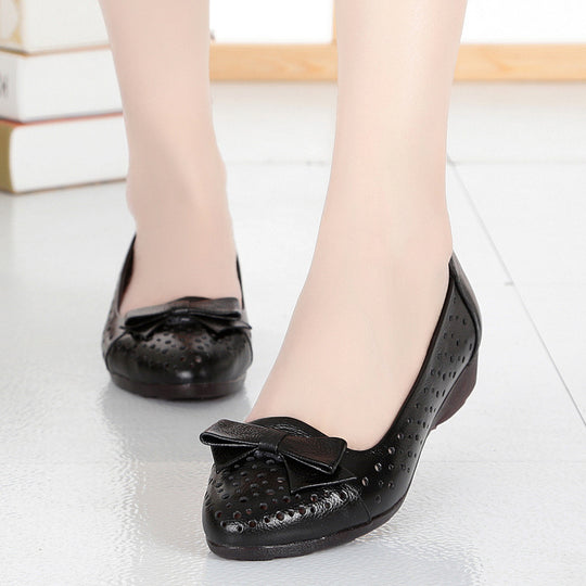 Damen Luftige Ballerinas mit elegantem Schleifen-Detail und atmungsaktiven Perforationen R&B