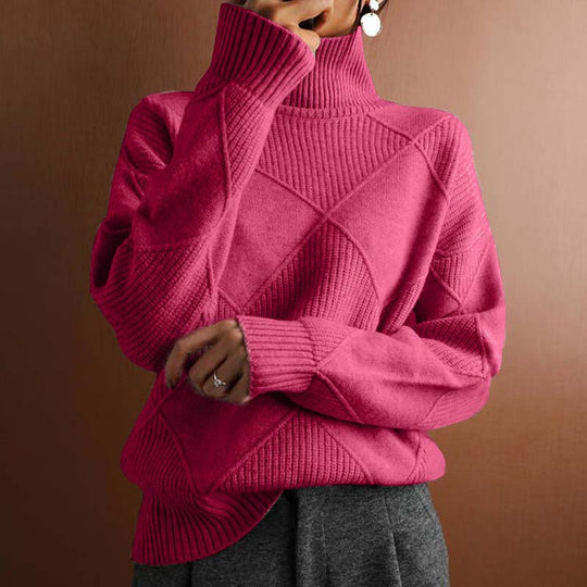 R&B | Einfarbiger Klassischer Strickpullover Für Damen