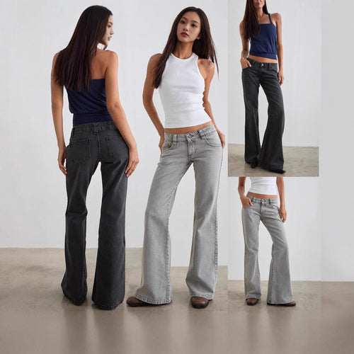 Damen bootcut Jeanshose mit hohem Bund und modischem Schnitt R&B