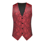 Herren nan feine Jacquard-Anzugweste mit V-Ausschnitt, Zierknöpfen und schmaler Silhouette R&B
