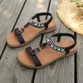 Damen modische Zehentrenner-Sandalen mit glitzernden Akzenten und elastischem Fersenriemen