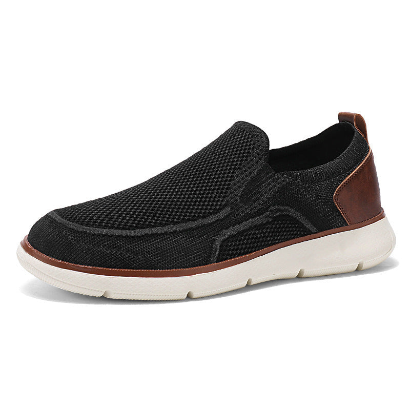 Herren nan atmungsaktiver Strickslipper mit elastischem Einstieg und stoßdämpfender EVA-Sohle R&B