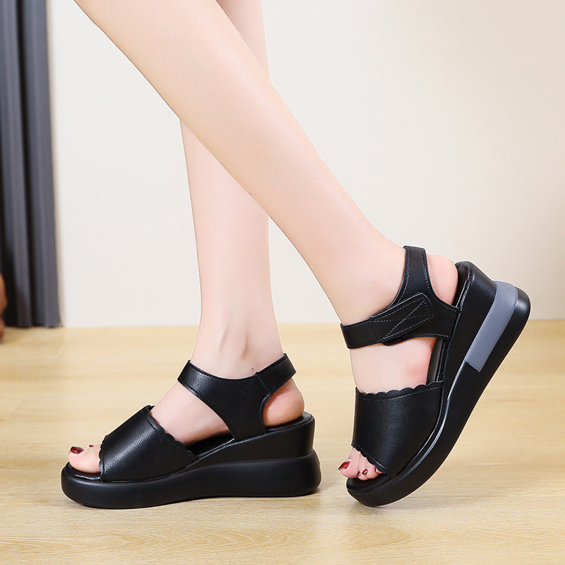Damen Wedge-Sandalen mit komfortablem Fußbett und elegantem Riemendesign R&B