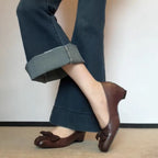 Damen Ballerinas mit dekorativer Schleifenapplikation und elegantem Absatz R&B
