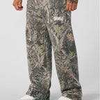 Herren nan weite Camouflage-Jogginghose mit elastischem Komfortbund und Oberschenkel-Logo R&B