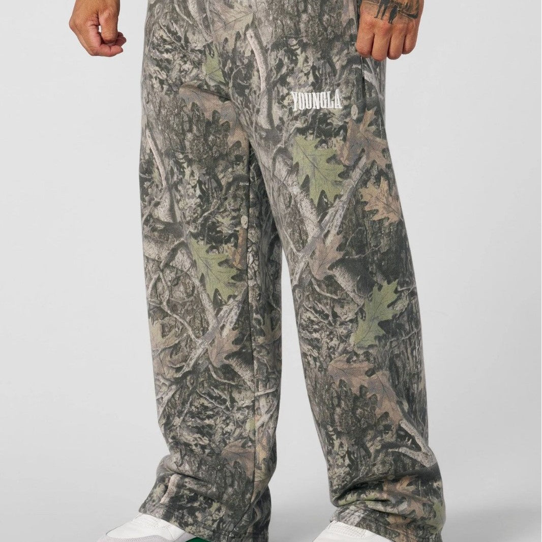 Herren nan weite Camouflage-Jogginghose mit elastischem Komfortbund und Oberschenkel-Logo R&B