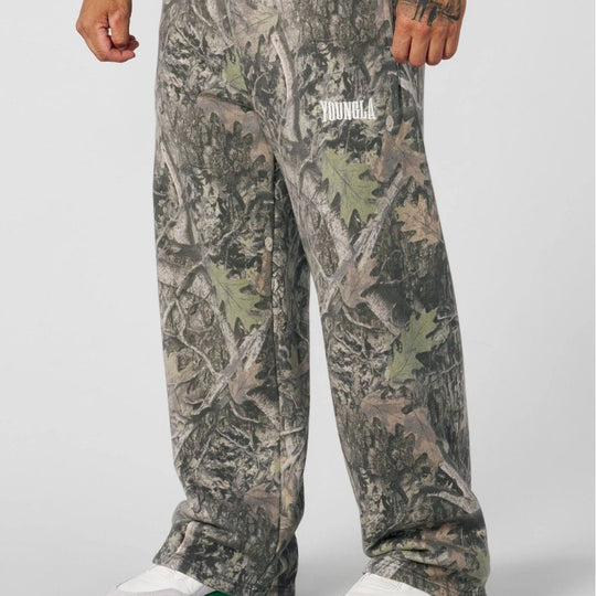 Herren nan weite Camouflage-Jogginghose mit elastischem Komfortbund und Oberschenkel-Logo R&B