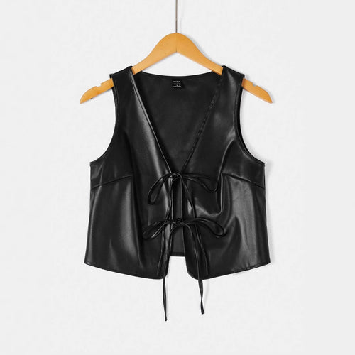 Damen elegantes Cropped-Top mit zeitgemäßer Schnürung R&B