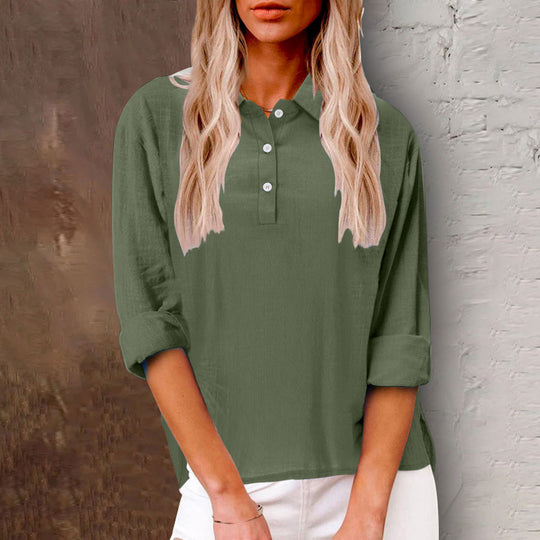 Damen Strickbluse mit Knopfdetail und lässigem Schnitt R&B
