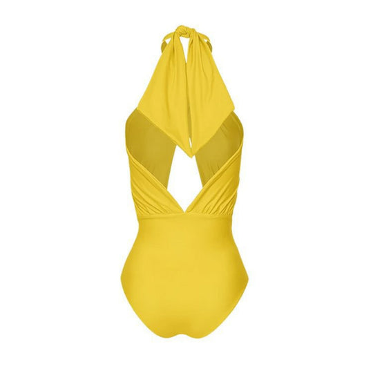 Damen Einteiler Badeanzug mit asymmetrischem Schnitt und floralem Wickelrock R&B