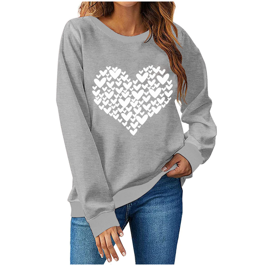Damen Sweatshirt mit kreativem Herzmotiv R&B