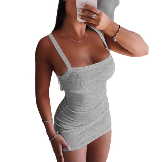Damen figurbetontes Minikleid aus Rippenstrick R&B