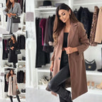 Damen Klassischer Oversized-Mantel mit elegantem Reverskragen und praktischen Taschen R&B