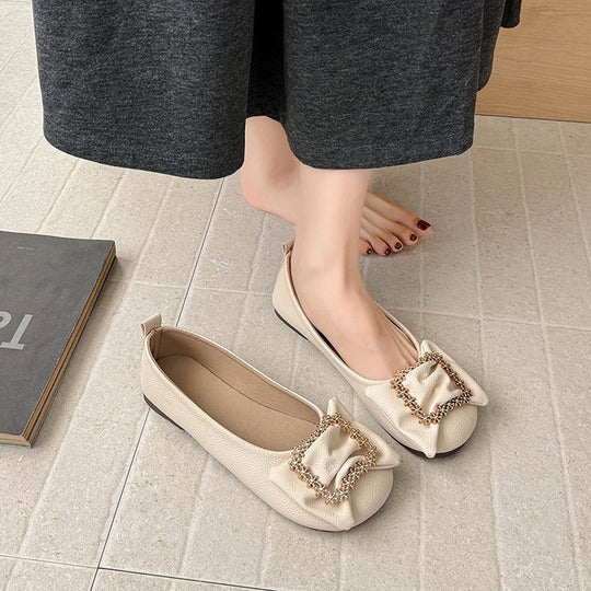 Damen Ballerinas mit dekorativer Schmuckschließe R&B