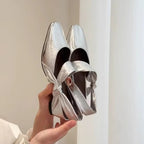 Damen Elegante Ballerina-Schuhe mit funkelndem Riemchen