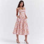 Damen Maxikleid mit floralen Mustern und dezenten Raffungen R&B