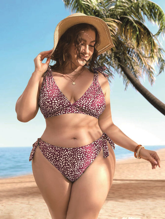 Damen Triangel-Bikini-Set mit verspieltem Knotendesign R&B