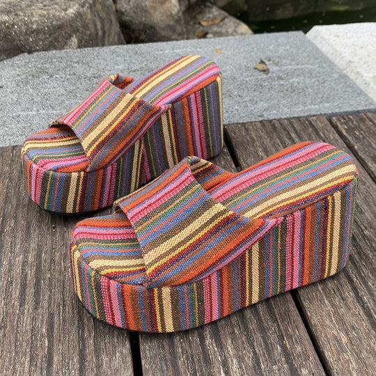 Damen Plateau-Sandalen mit transparentem Riemen und rutschfester Sohle R&B