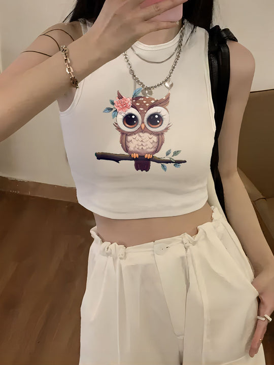 Damen Crop-Top mit kreativem Spruch und lässigem Schnitt R&B