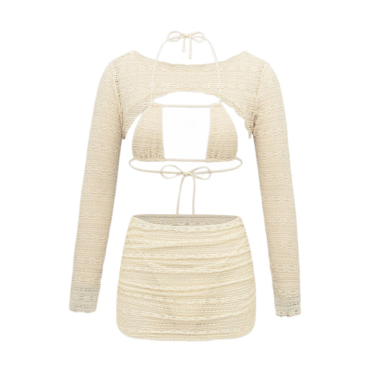 Damen Set aus Cropped Top und Mini-Rock R&B