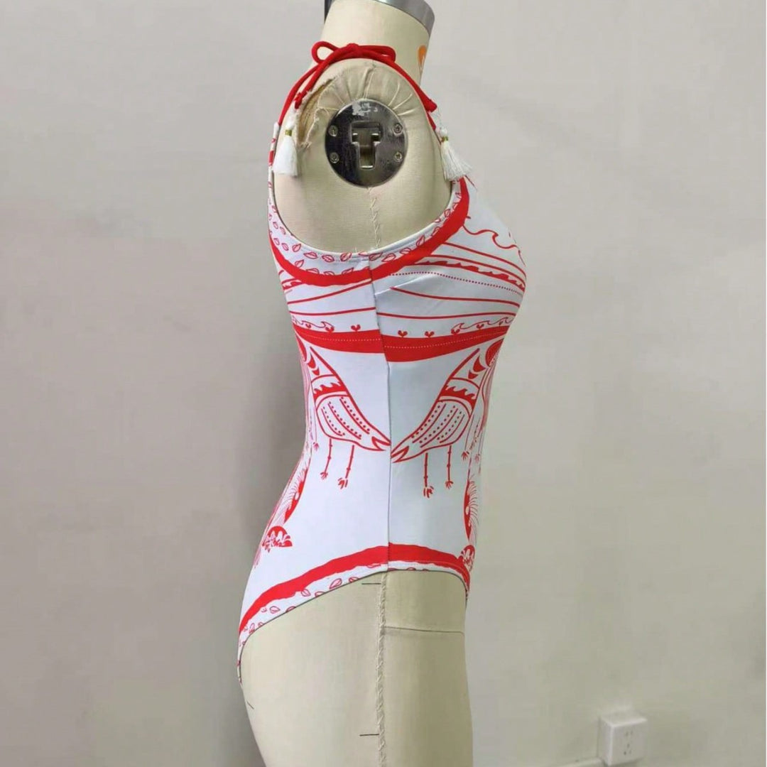 Damen Einseitiger Badeanzug mit verspieltem Design R&B