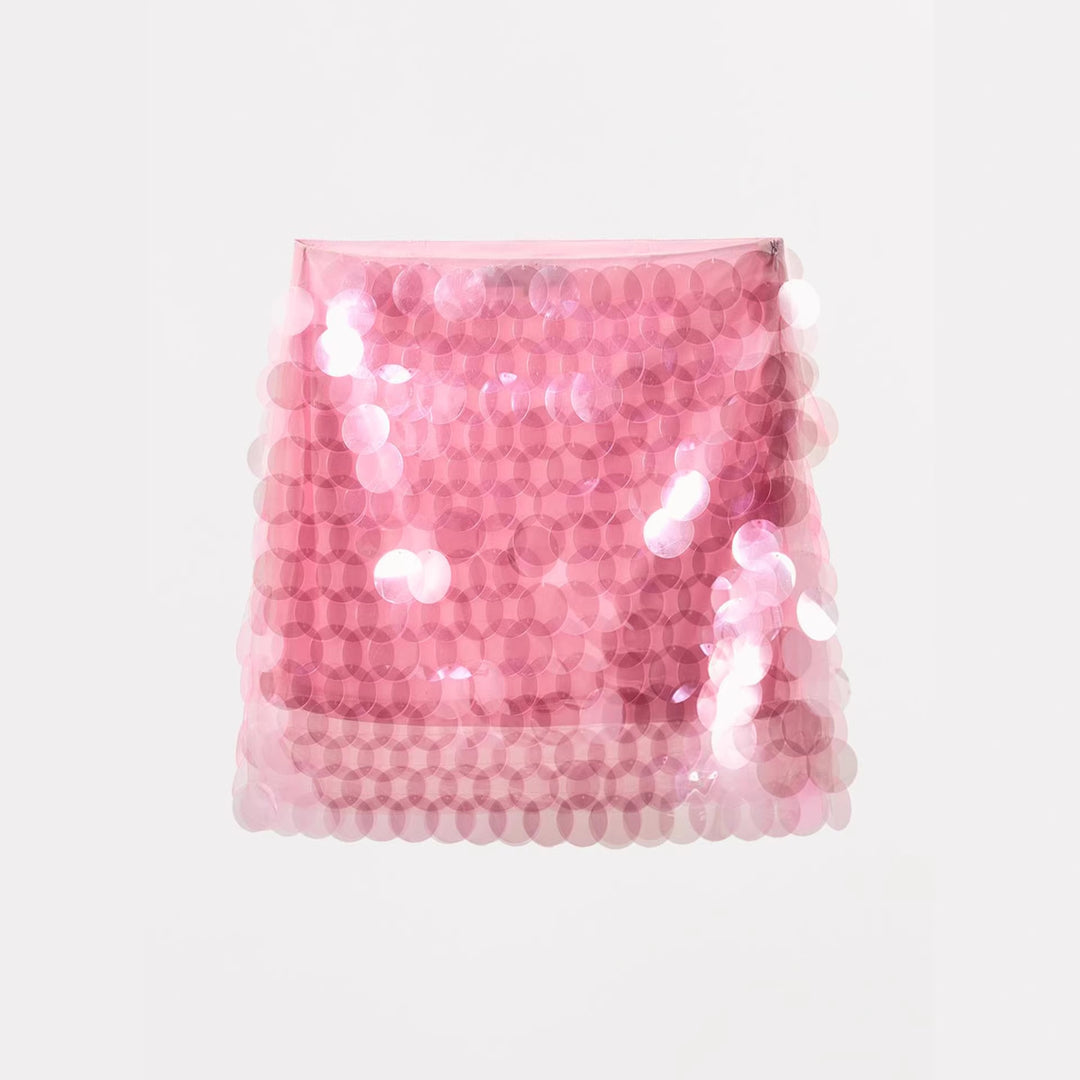 Damen Glitzernder Minirock mit schimmernden Pailletten und elastischem Bund R&B