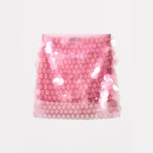 Damen Glitzernder Minirock mit schimmernden Pailletten und elastischem Bund R&B