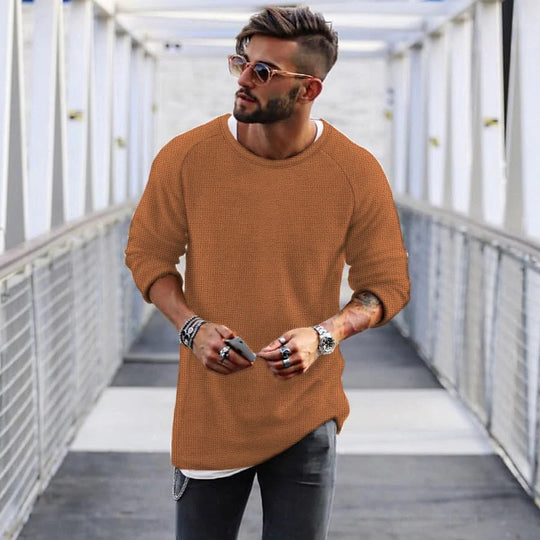 Herren lässiger Pullover mit innovativem Strickmuster R&B