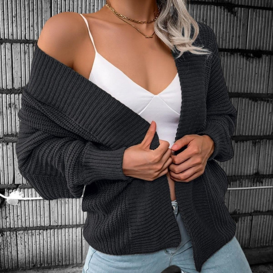 Damen lässiger Grobstrick-Cardigan mit sanfter Textur und offenem Schnitt R&B