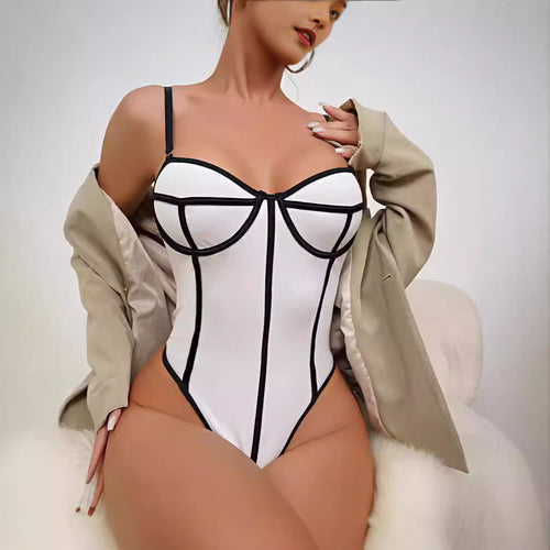 Damen Eleganter Figurformender Bodysuit R&B