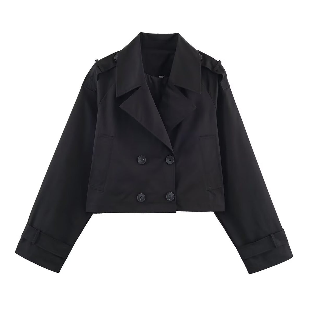 Damen modische cropped Trenchjacke R&B
