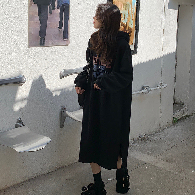 Damen Hoodie-Kleid mit lässigem Schnitt und stylischem Grafikdruck