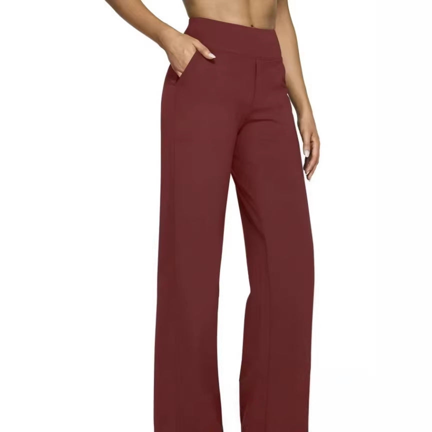 Damen Weit geschnittene Komfort-Hose mit elastischem Bund und praktischen Taschen R&B