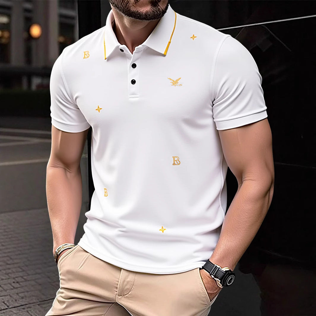 Herren Polohemd mit modischem Stickdesign und hochwertigem Stoff