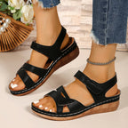 Damen Komfortable Wedge-Sandalen mit verstellbaren Riemen R&B