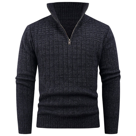 Herren Strickpullover mit modernem Zipper und strukturiertem Design R&B