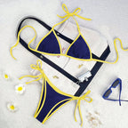 Damen Triangel-Bikini mit verspieltem Kordeldetail