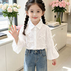Mädchen Bluse mit Rüschendetails und Schleifen R&B